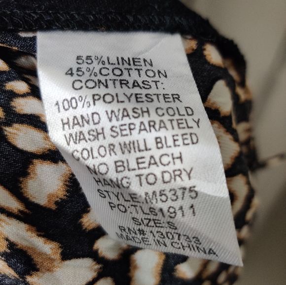 Black Tunic with Animal Print Trim - Picture 6 of 6